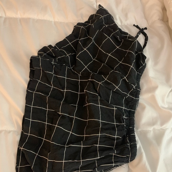 Brandy Melville Black Grid Eve Drawstring Shorts - Picture 10 of 10